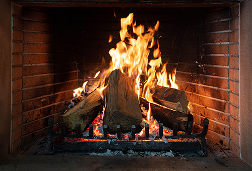 Roaring fire after Mantoloking fireplace service